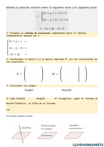 Posición recta-plano