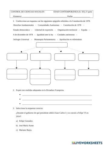 Control de la Edad Contemporánea. El siglo XX 2
