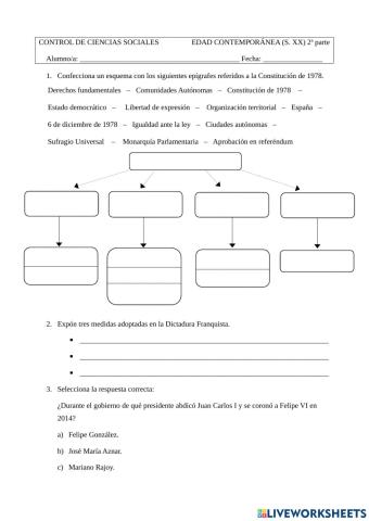 Control de la Edad Contemporánea. El siglo XX 2