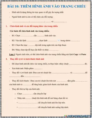 Bài 10. Thêm hình ảnh vào trang chiếu