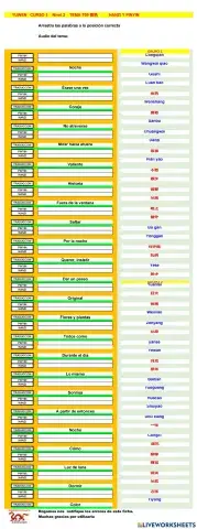 Chino mandarin primaria (YUWEN), TEMA  TEMA T09 夜色-H y P