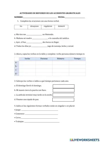 Accidentes gramaticales del verbo