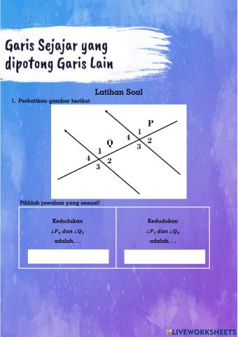 Latihan Soal Garis dan Sudut Kelas 7