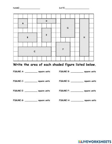 Area of the Shaded figures