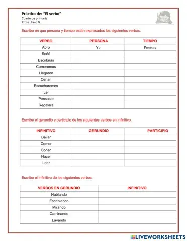 Trabajamos los verbos