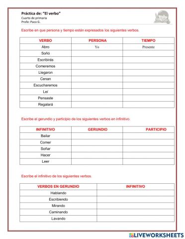 Trabajamos los verbos