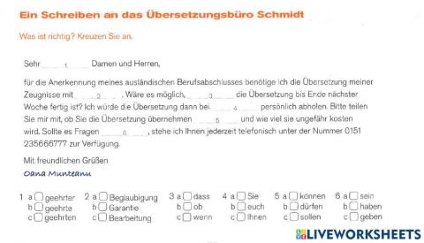 Einfach gut! B1.2 Lektion 7 Übung 14