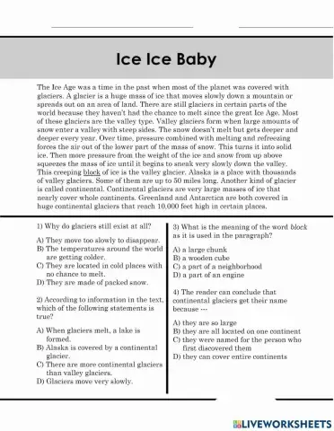 Landforms (Reading Comprehension-2)