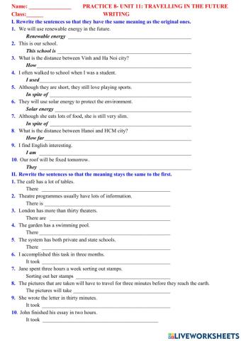 English 7 unit 7 writing