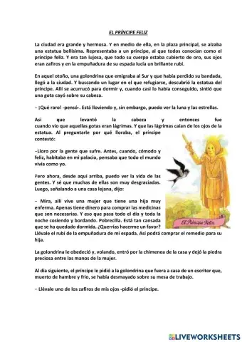 Comprensión lectora: cuento