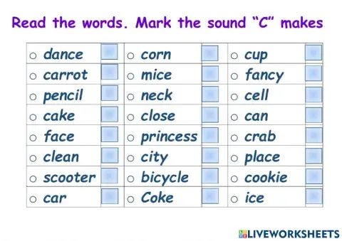 Hard or Soft -C- in words