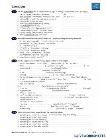 Present perfect and past 2