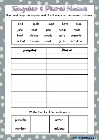 Singular and Plural Nouns - Add S