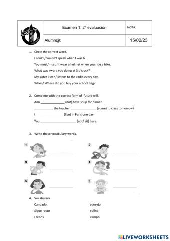 Examen 1, 2ª ev academy 4