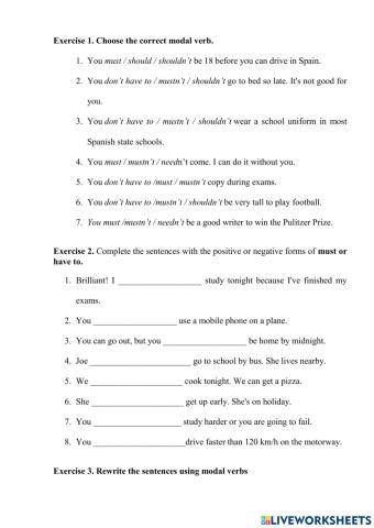 Modal verbs. Homework 15.02