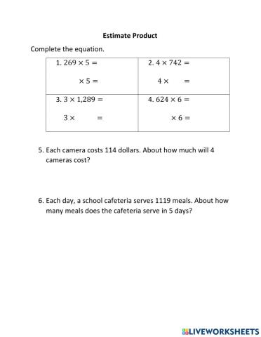 Estimate product (Level 1)