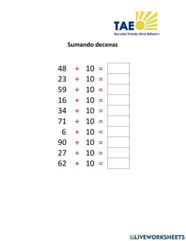 Sumando decenas