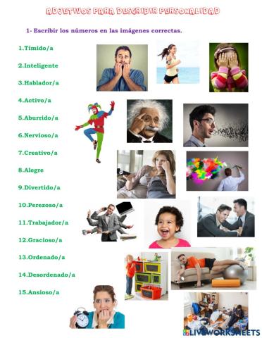 Adjetivos para describir personalidad