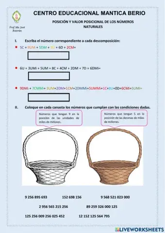 Valor posicional de los nùmeros
