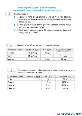 Розв'язуємо задачі на рух