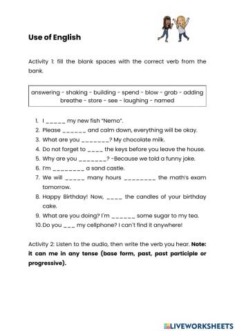 Use of English Review : Verbs 4.1