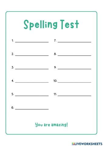 Spelling Quiz