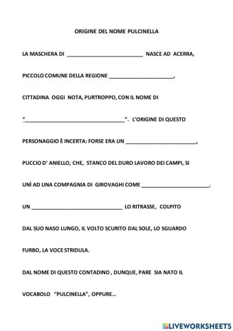 Pulcinella: origini del nome