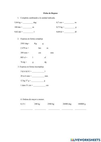 Mates Unidades medida