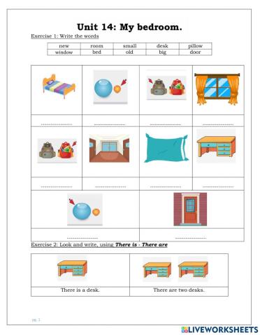 Unit 14 - my bedroom - test 1