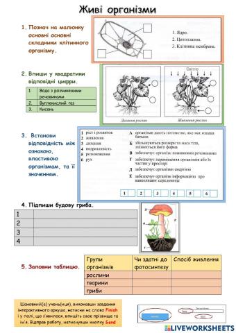 Живі організми, Пізнаємо природу, 5кл