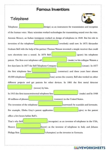 Famouns Inventors - Telephone