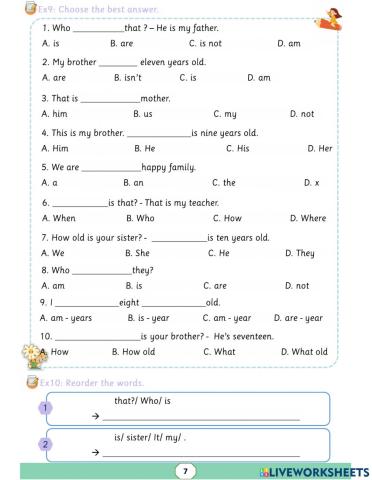 Unit 11 - my family - test 2