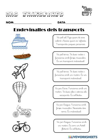 Endevinalles transports