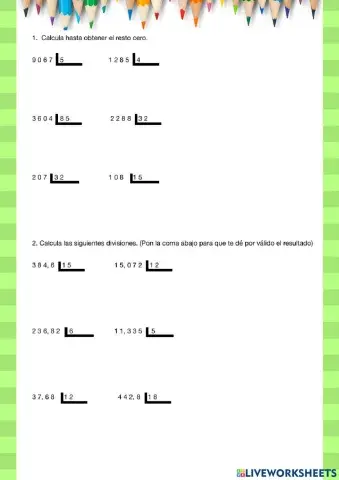 Diviones con decimales