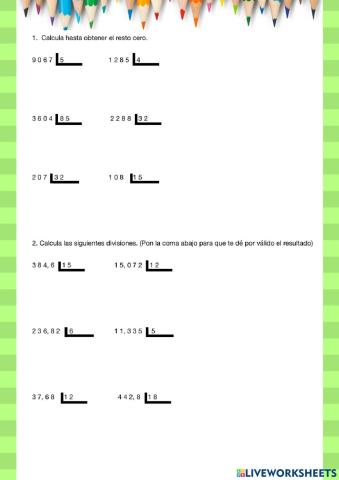 Diviones con decimales