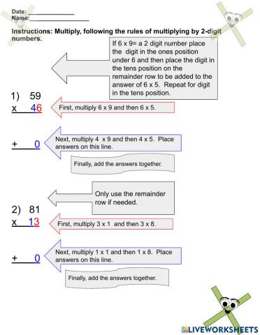 Multiplying by 2 digit numbers