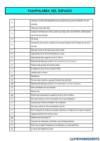 Pasapalabra del espacio