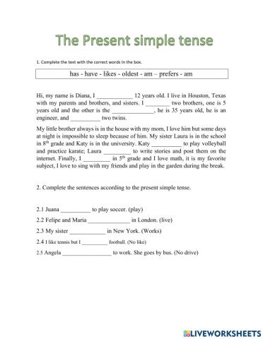 The present simple tense