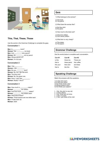 Demonstrative Pronouns - Conversations