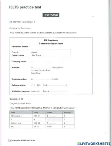 Practice Test - IELTS Listening