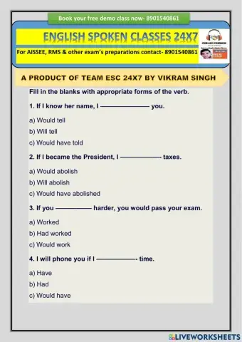 Conditional sentences fill in the blanks