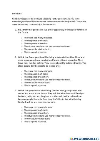 IE3, Unit 8, Speaking, Exercise 5