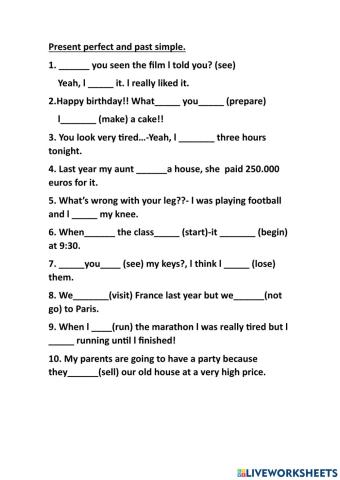 Past simple and present perfect