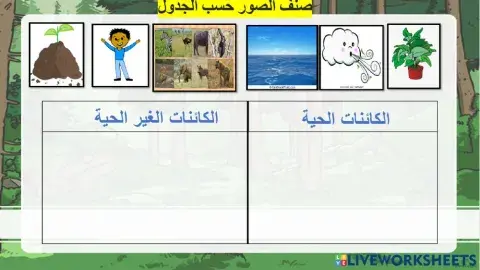 ورقة عمل  تصنيف