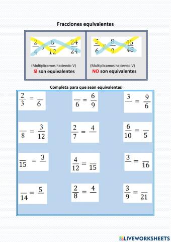 FRacciones equivalentes
