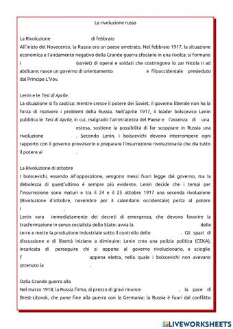 La rivoluzione russa