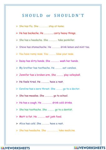 Should - shouldn't modal verb