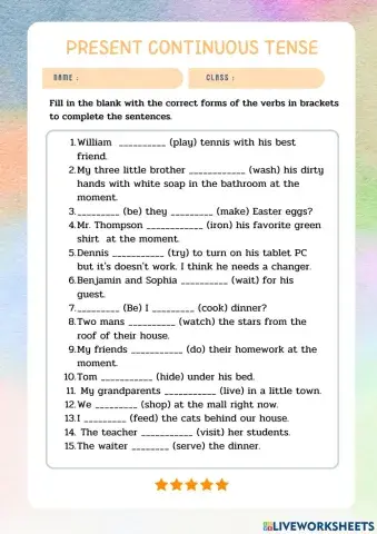 Present Continuous Tense