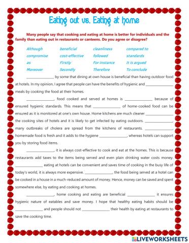 FOOD - Eating out vs. Eating at home 0