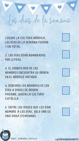 Los días de la semana